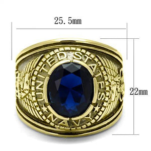 TK414707G - IP Gold(Ion Plating) Stainless Steel Ring with Synthetic Synthetic Glass in Montana