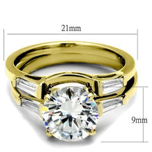 Load image into Gallery viewer, TK44701 - IP Gold(Ion Plating) Stainless Steel Ring with AAA Grade CZ  in Clear