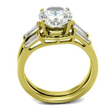 Load image into Gallery viewer, TK44701 - IP Gold(Ion Plating) Stainless Steel Ring with AAA Grade CZ  in Clear