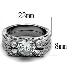Load image into Gallery viewer, TK5X019 - High polished (no plating) Stainless Steel Ring with AAA Grade CZ  in Clear