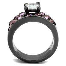 Load image into Gallery viewer, TK61206LJ - IP Light Black  (IP Gun) Stainless Steel Ring with AAA Grade CZ  in Clear