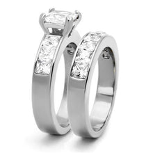 Load image into Gallery viewer, TK61206 - High polished (no plating) Stainless Steel Ring with AAA Grade CZ  in Clear