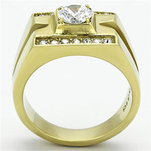 Load image into Gallery viewer, TK777 - IP Gold(Ion Plating) Stainless Steel Ring with AAA Grade CZ  in Clear