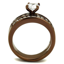 Load image into Gallery viewer, TK8X003LC - IP Coffee light Stainless Steel Ring with AAA Grade CZ  in Clear