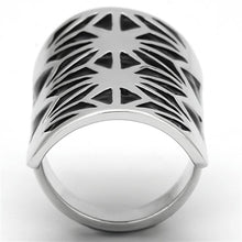 Load image into Gallery viewer, TK918 - High polished (no plating) Stainless Steel Ring with Epoxy  in Jet