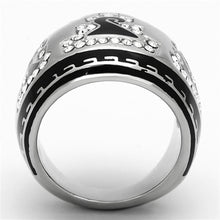 Load image into Gallery viewer, TK928 - High polished (no plating) Stainless Steel Ring with Top Grade Crystal  in Clear