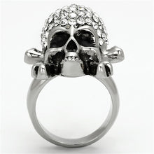 Load image into Gallery viewer, TK935 - High polished (no plating) Stainless Steel Ring with Top Grade Crystal  in Clear