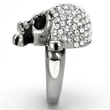 Load image into Gallery viewer, TK935 - High polished (no plating) Stainless Steel Ring with Top Grade Crystal  in Clear