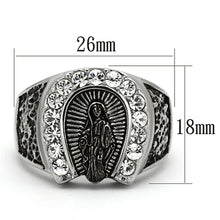 Load image into Gallery viewer, TK942 - High polished (no plating) Stainless Steel Ring with Top Grade Crystal  in Clear