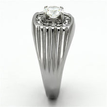Load image into Gallery viewer, TK943 - High polished (no plating) Stainless Steel Ring with AAA Grade CZ  in Clear