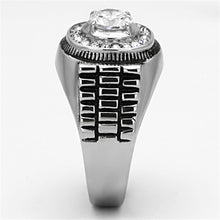 Load image into Gallery viewer, TK948 - High polished (no plating) Stainless Steel Ring with AAA Grade CZ  in Clear