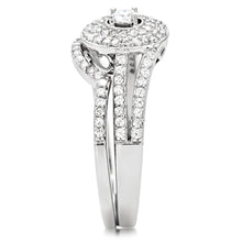 Load image into Gallery viewer, TS001 - Rhodium 925 Sterling Silver Ring with AAA Grade CZ  in Clear