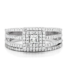 Load image into Gallery viewer, TS003 - Rhodium 925 Sterling Silver Ring with AAA Grade CZ  in Clear