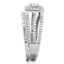 Load image into Gallery viewer, TS003 - Rhodium 925 Sterling Silver Ring with AAA Grade CZ  in Clear