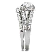 Load image into Gallery viewer, TS004 - Rhodium 925 Sterling Silver Ring with AAA Grade CZ  in Clear