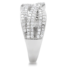 Load image into Gallery viewer, TS008 - Rhodium 925 Sterling Silver Ring with AAA Grade CZ  in Clear