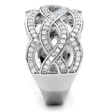 Load image into Gallery viewer, TS010 - Rhodium 925 Sterling Silver Ring with AAA Grade CZ  in Clear