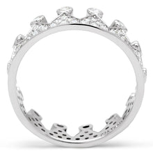 Load image into Gallery viewer, TS011 - Rhodium 925 Sterling Silver Ring with AAA Grade CZ  in Clear