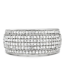 Load image into Gallery viewer, TS012 - Rhodium 925 Sterling Silver Ring with AAA Grade CZ  in Clear