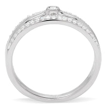 Load image into Gallery viewer, TS013 - Rhodium 925 Sterling Silver Ring with AAA Grade CZ  in Clear