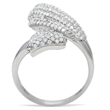 Load image into Gallery viewer, TS014 - Rhodium 925 Sterling Silver Ring with AAA Grade CZ  in Clear