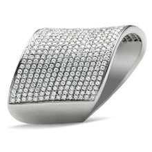 Load image into Gallery viewer, TS027 - Rhodium 925 Sterling Silver Ring with AAA Grade CZ  in Clear