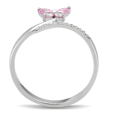 Load image into Gallery viewer, TS042 - Rhodium 925 Sterling Silver Ring with AAA Grade CZ  in Light Rose