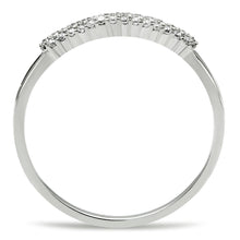 Load image into Gallery viewer, TS043 - Rhodium 925 Sterling Silver Ring with AAA Grade CZ  in Clear