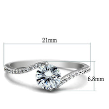Load image into Gallery viewer, TS045 - Rhodium 925 Sterling Silver Ring with AAA Grade CZ  in Clear