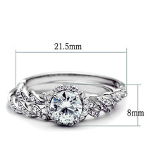 Load image into Gallery viewer, TS046 - Rhodium 925 Sterling Silver Ring with AAA Grade CZ  in Clear