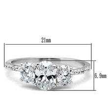 Load image into Gallery viewer, TS049 - Rhodium 925 Sterling Silver Ring with AAA Grade CZ  in Clear