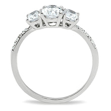 Load image into Gallery viewer, TS049 - Rhodium 925 Sterling Silver Ring with AAA Grade CZ  in Clear