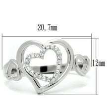 Load image into Gallery viewer, TS058 - Rhodium 925 Sterling Silver Ring with AAA Grade CZ  in Clear