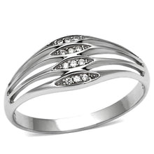 Load image into Gallery viewer, TS072 - Rhodium 925 Sterling Silver Ring with AAA Grade CZ  in Clear