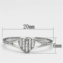 Load image into Gallery viewer, TS073 - Rhodium 925 Sterling Silver Ring with AAA Grade CZ  in Clear