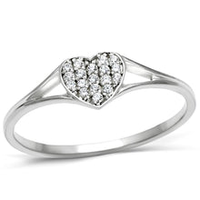 Load image into Gallery viewer, TS073 - Rhodium 925 Sterling Silver Ring with AAA Grade CZ  in Clear