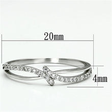 Load image into Gallery viewer, TS074 - Rhodium 925 Sterling Silver Ring with AAA Grade CZ  in Clear