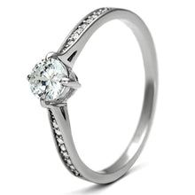 Load image into Gallery viewer, TS079 - Rhodium 925 Sterling Silver Ring with AAA Grade CZ  in Clear