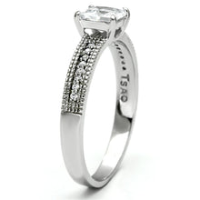 Load image into Gallery viewer, TS081 - Rhodium 925 Sterling Silver Ring with AAA Grade CZ  in Clear