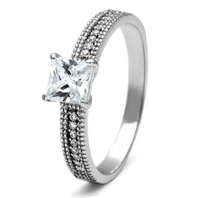 Load image into Gallery viewer, TS081 - Rhodium 925 Sterling Silver Ring with AAA Grade CZ  in Clear