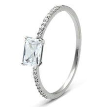 Load image into Gallery viewer, TS082 - Rhodium 925 Sterling Silver Ring with AAA Grade CZ  in Clear