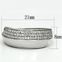 Load image into Gallery viewer, TS089 - Rhodium 925 Sterling Silver Ring with AAA Grade CZ  in Clear
