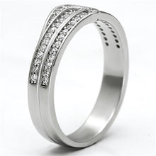 Load image into Gallery viewer, TS091 - Rhodium 925 Sterling Silver Ring with AAA Grade CZ  in Clear