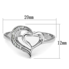 Load image into Gallery viewer, TS093 - Rhodium 925 Sterling Silver Ring with AAA Grade CZ  in Clear