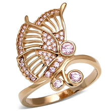 Load image into Gallery viewer, TS094 - Rose Gold 925 Sterling Silver Ring with AAA Grade CZ  in Rose