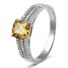 Load image into Gallery viewer, TS099 - Rhodium 925 Sterling Silver Ring with AAA Grade CZ  in Champagne