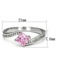 Load image into Gallery viewer, TS100 - Rhodium 925 Sterling Silver Ring with AAA Grade CZ  in Rose