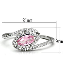 Load image into Gallery viewer, TS101 - Rhodium 925 Sterling Silver Ring with AAA Grade CZ  in Rose