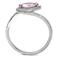 Load image into Gallery viewer, TS101 - Rhodium 925 Sterling Silver Ring with AAA Grade CZ  in Rose