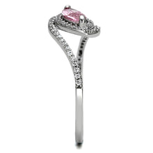 Load image into Gallery viewer, TS101 - Rhodium 925 Sterling Silver Ring with AAA Grade CZ  in Rose
